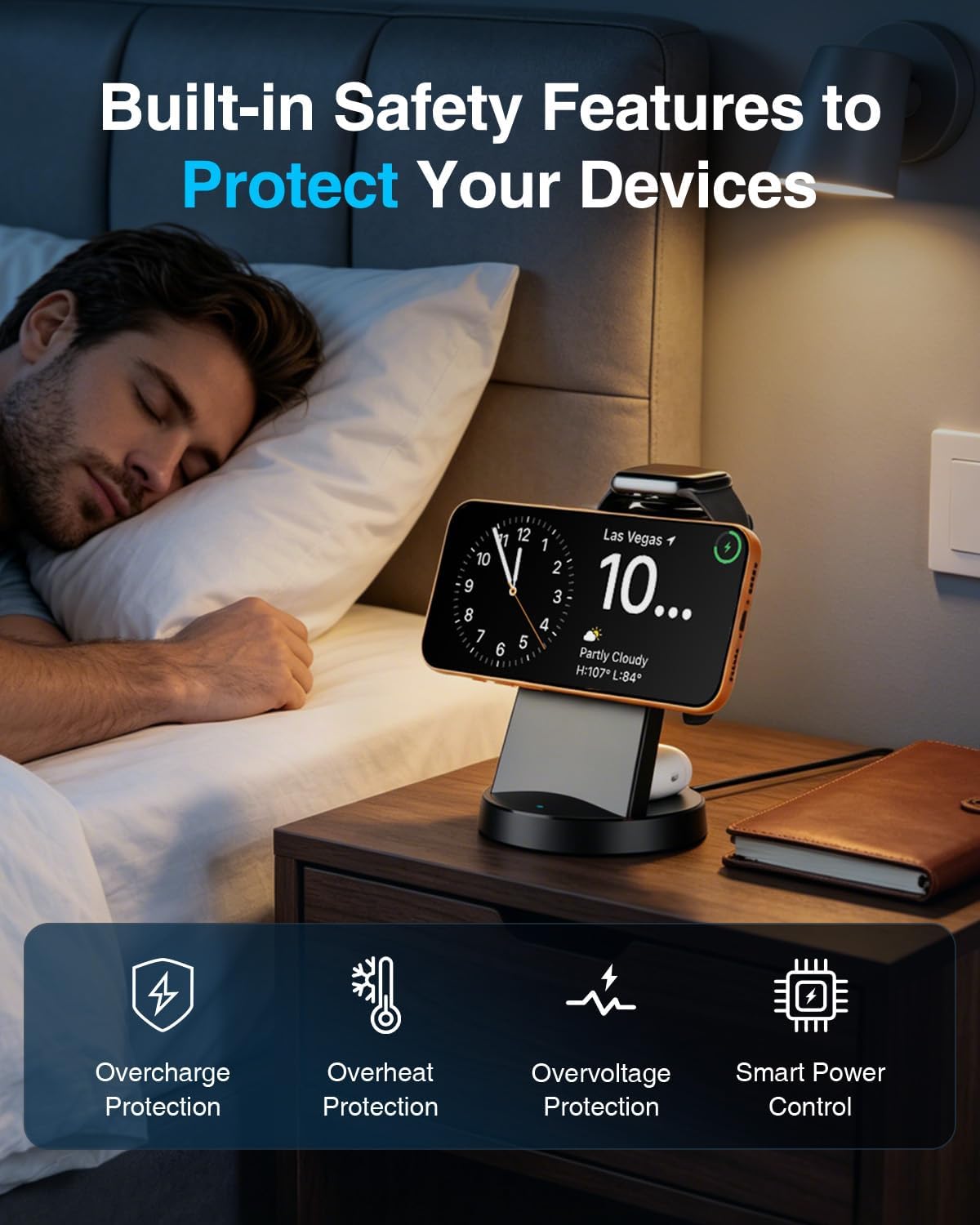 25W MagSafe Charging Station, 3-in-1 Magnetic Wireless Charger for Apple