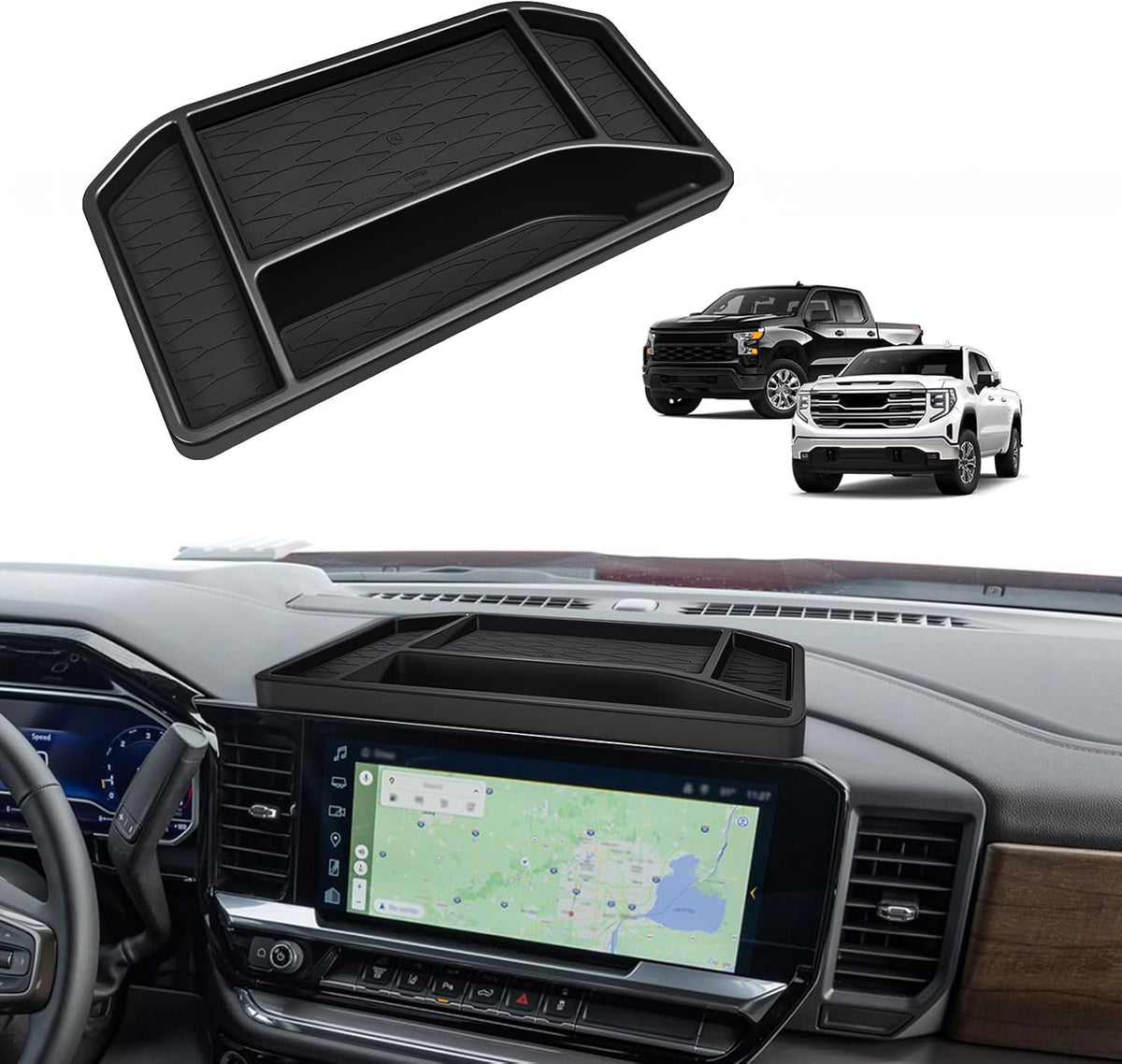 Muslogy Dashboard Organizer for 2022-2026 Silverado/Sierra, 13.4" Screen