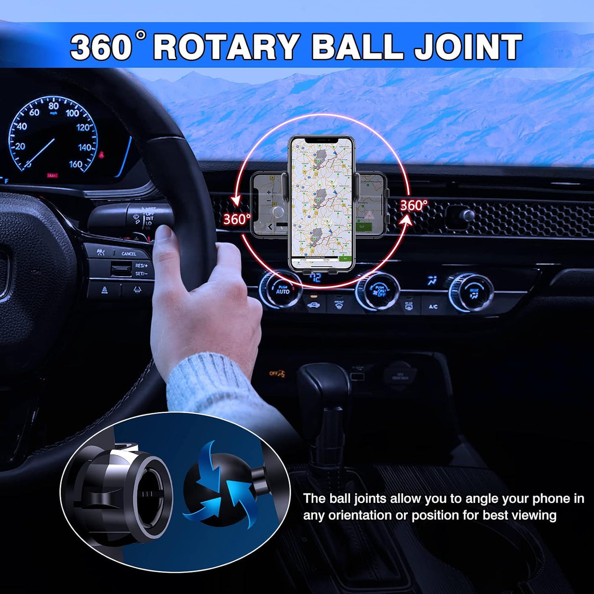 Karltys Car Phone Holder, Honeycomb Dashboard Car Phone Mount Thick Case Friendly, Hands Free Phone Holder for Honda Civic 2022-2025 2026 11th Gen. Interior Accessories