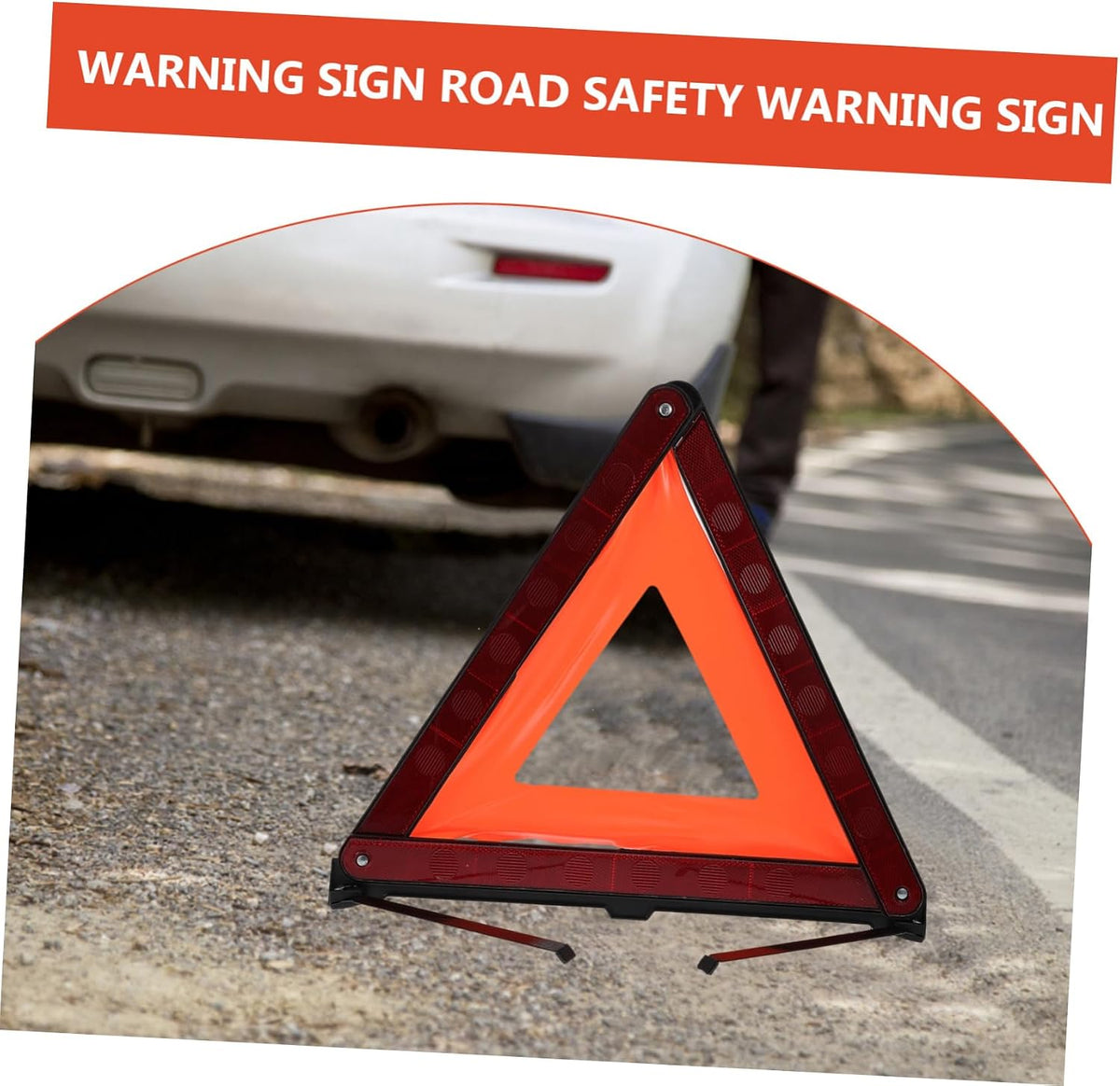 Cabilock 3 Pcs Road Safety Warning Triangle Sign for Car Roadside Use