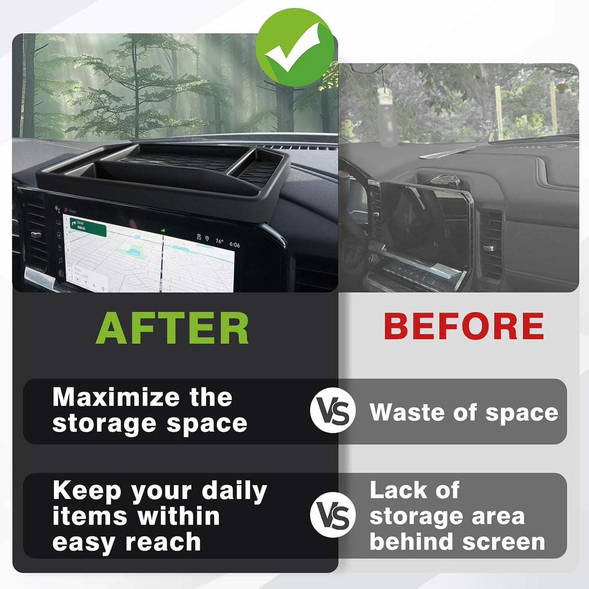 Muslogy Dashboard Organizer for 2022-2026 Silverado/Sierra, 13.4" Screen