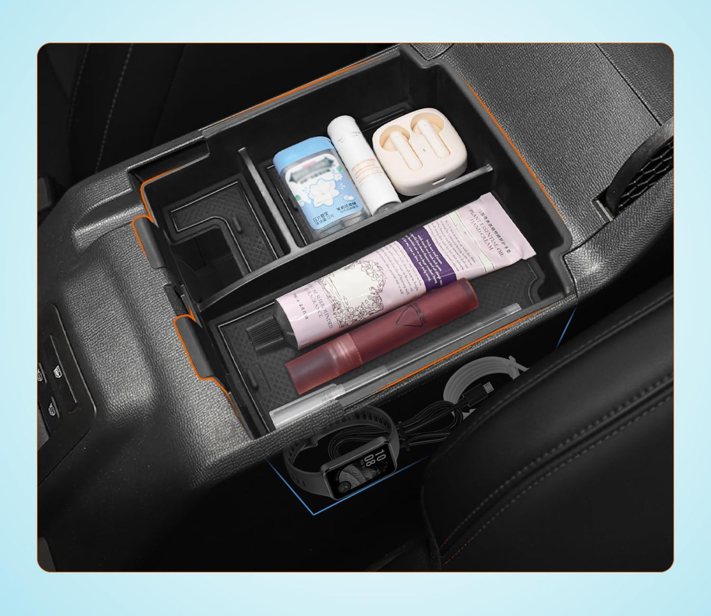 GZSH 2 PCS Trunk Organizers for 2025 2026 Ford Bronco 4 Doors Automatic Transmission ONLY with Center Console Organizer, Door Handle Storage Not for manual transmission (Not for Sport & 2Door)