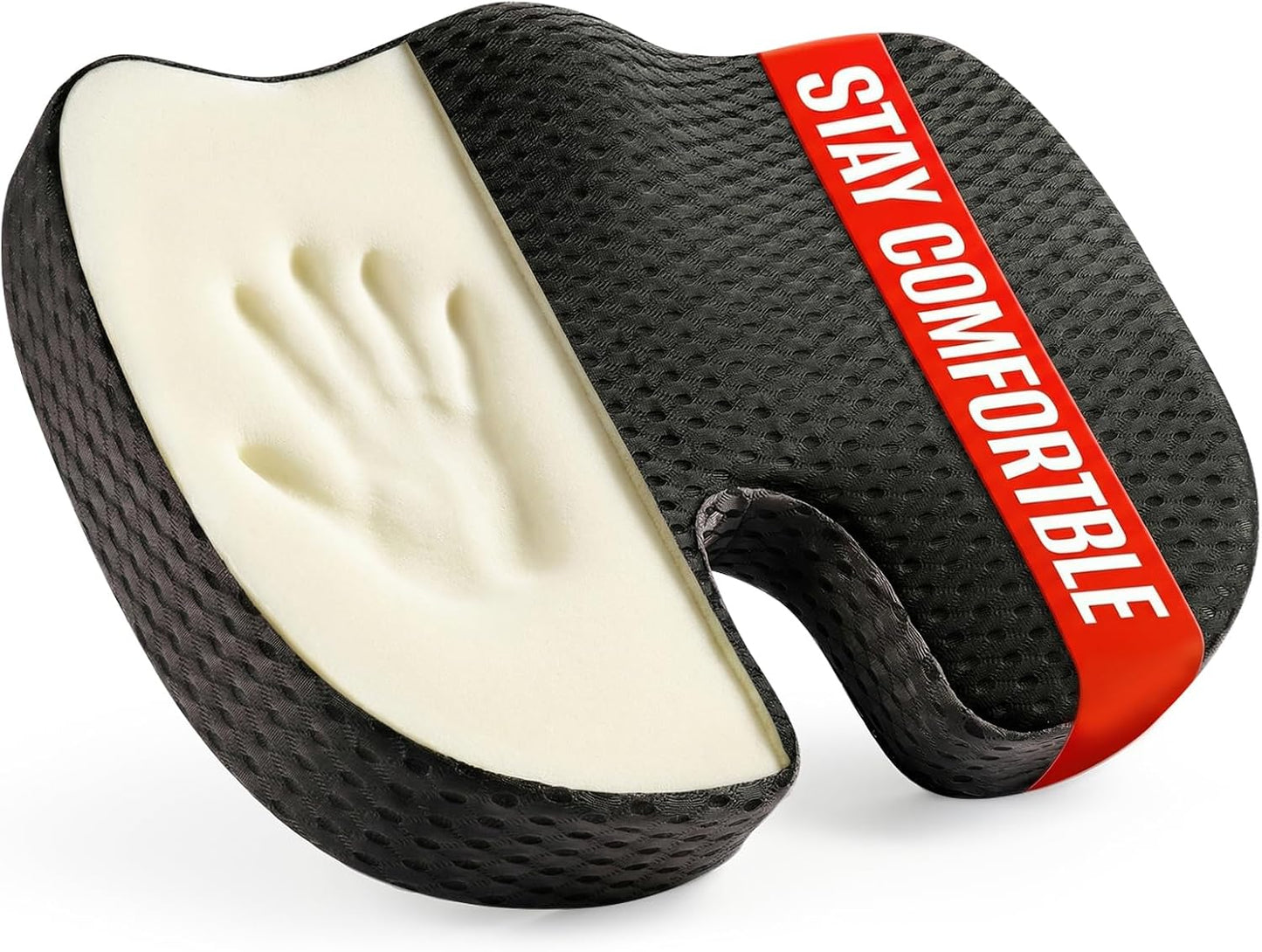 Car Seat Cushion for Driving Comfort &amp; Support - Premium Memory Foam Seat Pad with Breathable Washable Cover, Non-Slip Bottom, Road Trip Essentials for Car Seats