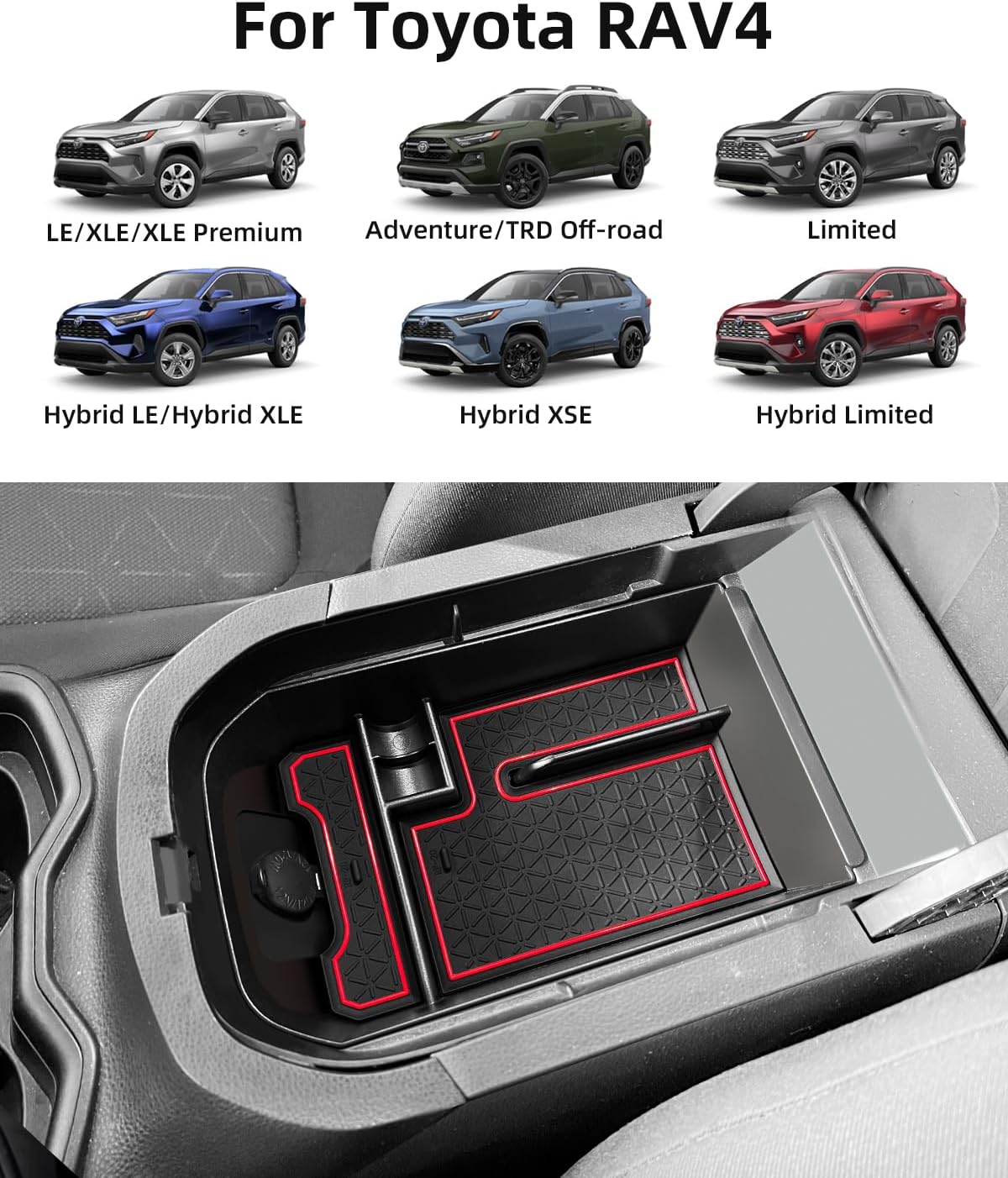 Center Console Organizer for 2025-2020 Toyota RAV4
