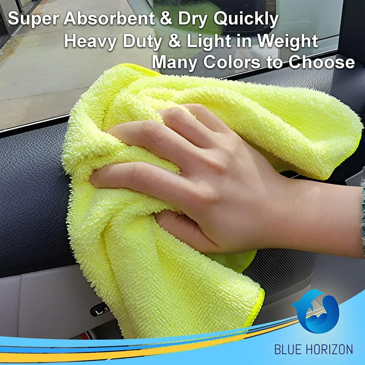 Microfiber Cleaning Towels, 24 Pack, Double Sided Ultra Soft Plush Washcloth, All Purpose Premium Microfiber Detailing Cleaning Cloths Shop Towels(16" x 16", Navy Blue)