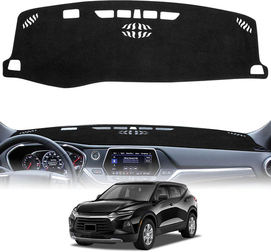 Dash Cover Mat Compatible with Chevy Blazer 2019 2020 2021 2022 2023 2024 2025 (Not fits for EV)Car Interior Dashboard Cover Mat Nonslip Dashmat Sunshade Glare UV Rays Protector Accessories Custom Fit