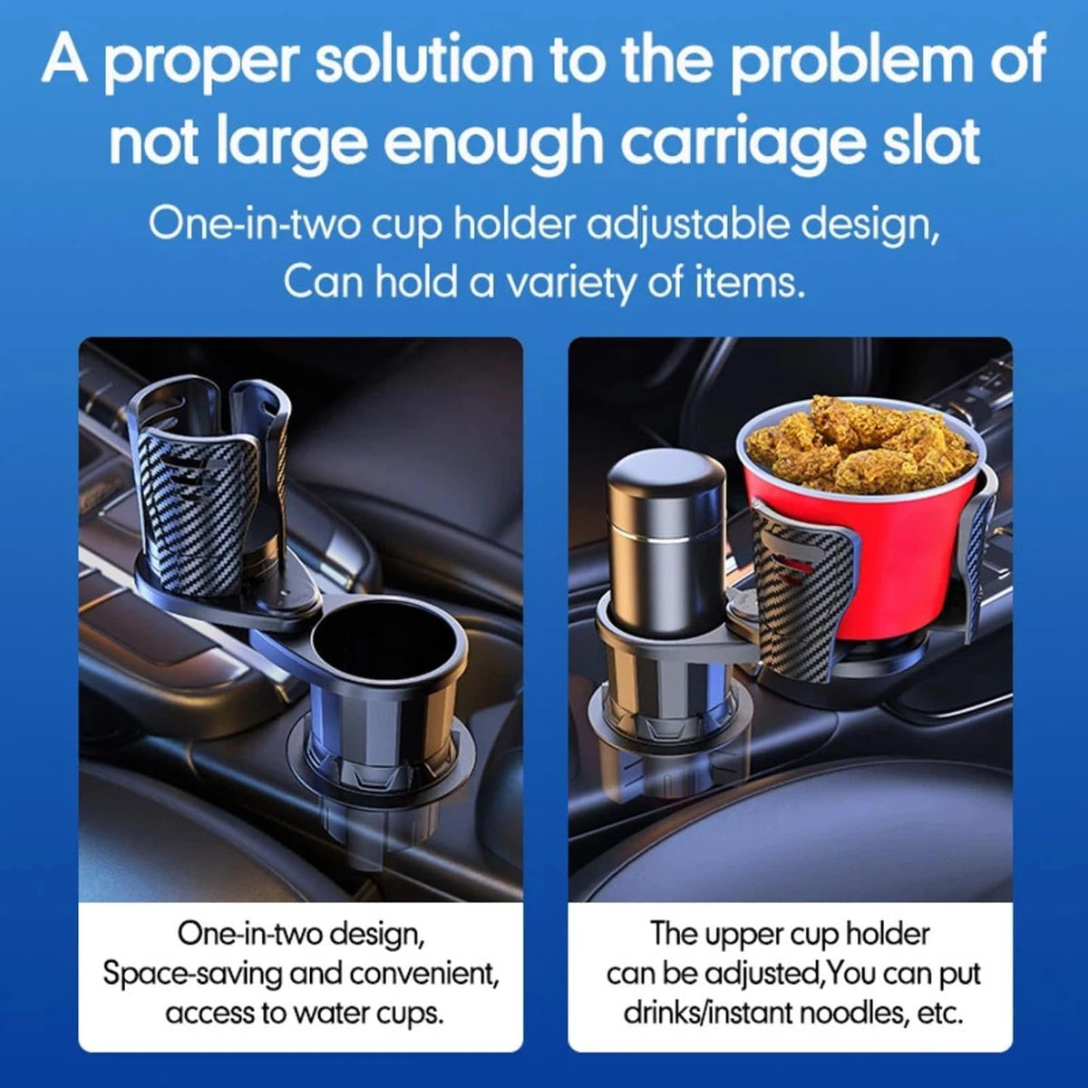 Car Cup Holder Expander Adjustable Base for Mazda CX-50 1 (I) VA 2023-2026, 2 in 1 Dual Layer Cup,Holder Large Capacity Storage 360 Degree,Space-Saving