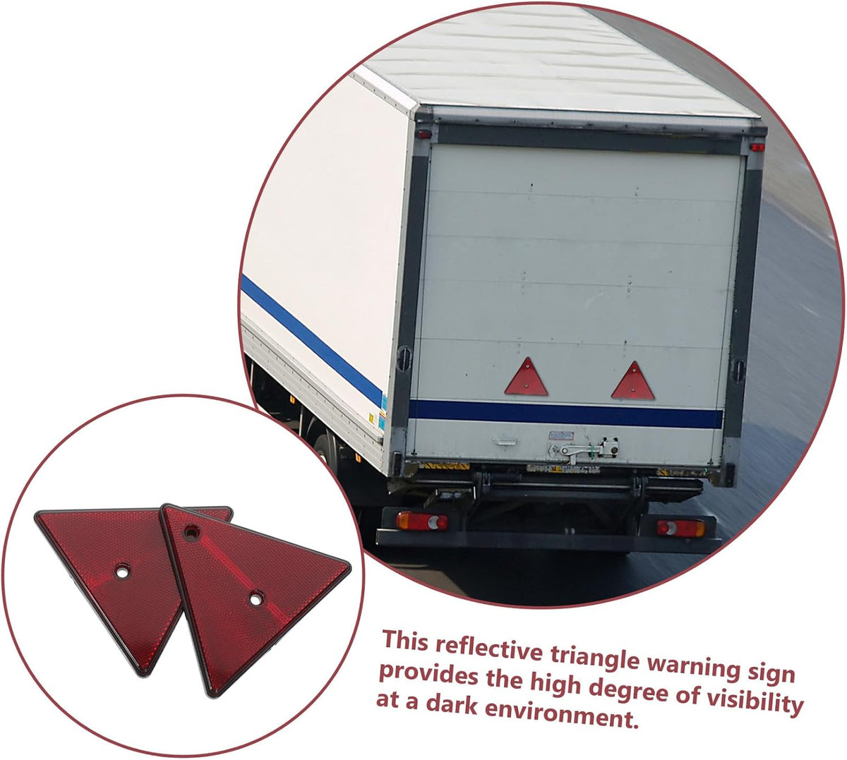 Reflective Warning Triangle Signs 2pcs PVC Road Safety Signs