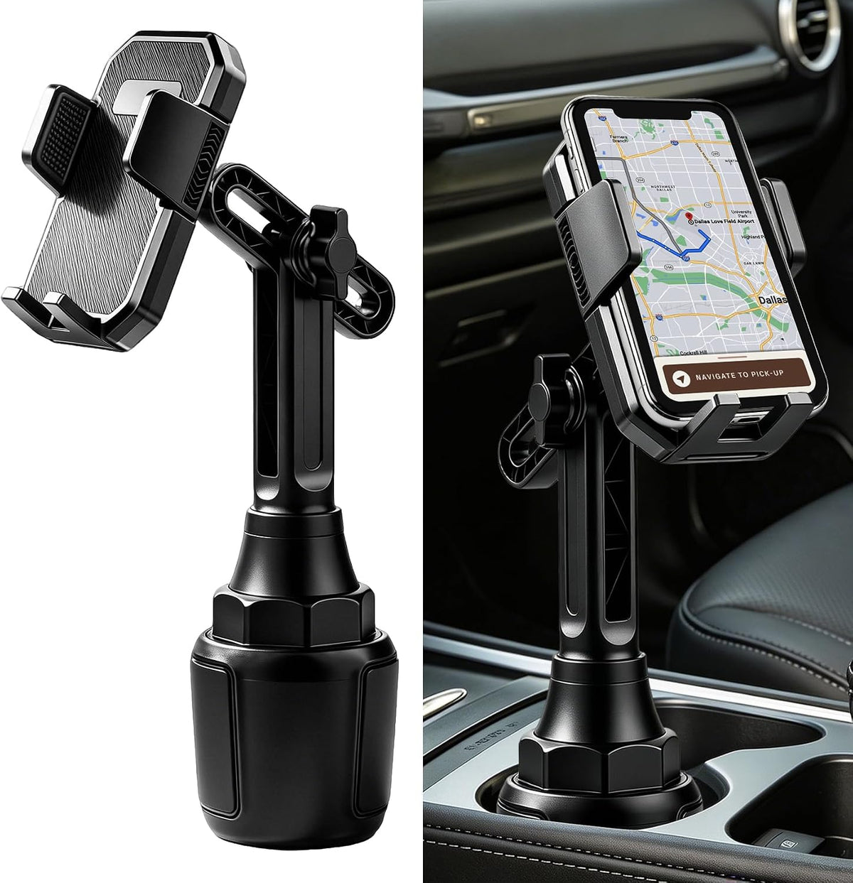 Cup Phone Holders for Your Car,Car Cup Phone Holder, Rotatable & Adjustable Long Neck Car Cup Holder Phone Mount, Auto Interior Smartphone Expander Mount Accessories for Most Vehicles