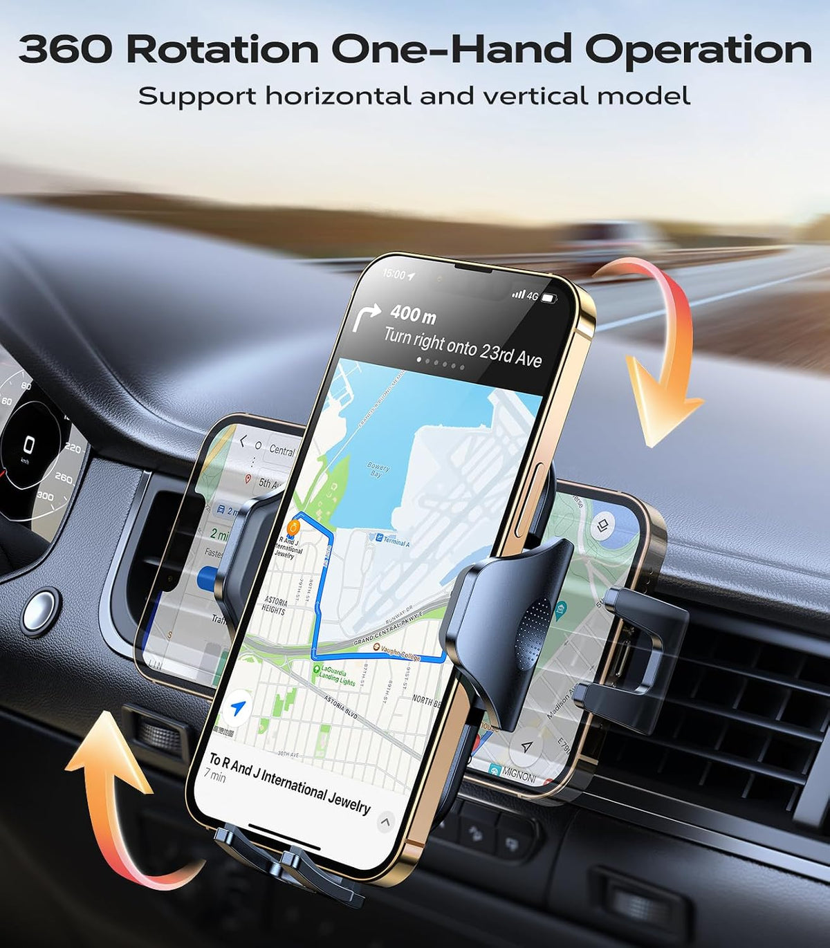 VICSEED 2026 Upgrade Ultra Stable Car Phone Holder Mount [Never Fall Off & Won't Break] Universal Air Vent Phone Mount for Car Easy Clamp Phone Holders for Your Car for iPhone 18 Pro Max 17 16 15 14