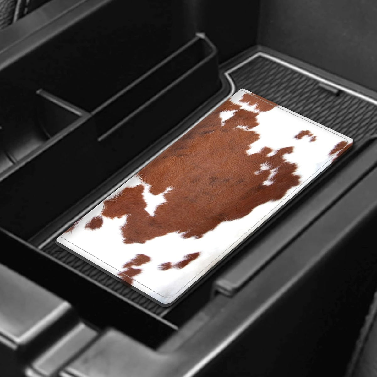 Leather Car Registration and Insurance Card Holder, Cute Car Accessories Vehicle Glove Box Car Organizer for Documents, Cards, License Brown Cowhide