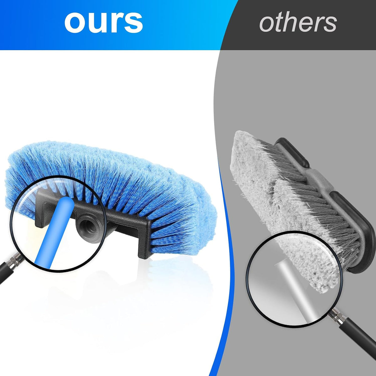 Tanlade 2 Pcs Car Wash Brush Heads Soft Bristle Flow Thru,10 Inch,Blue