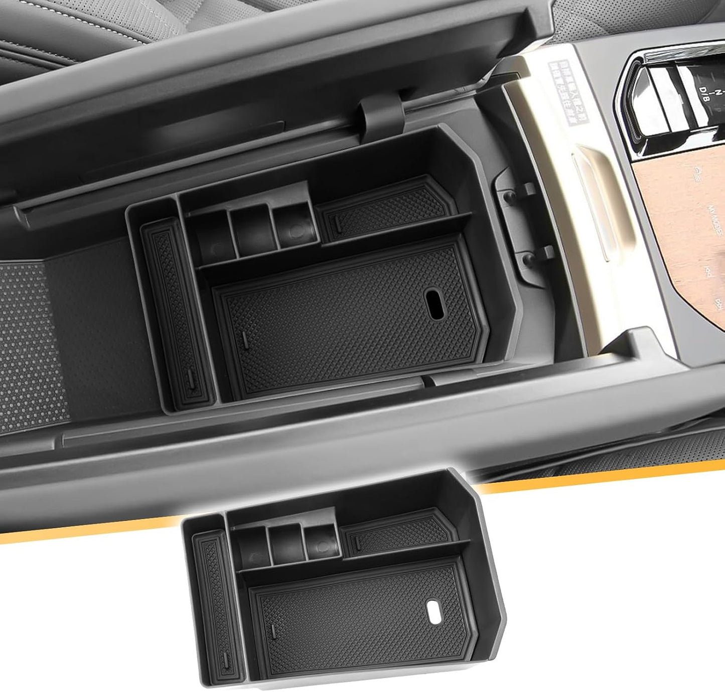 For 2026 iX Center Console Organizer - 2022 2023 2024 2025 2026 BMW iX xDrive45 xDrive60 M70 Armrest Storage Box 2025 iX i20 Console Organizer Insert Tray 2022-2025 2026 BMW iX Accessories Durable ABS