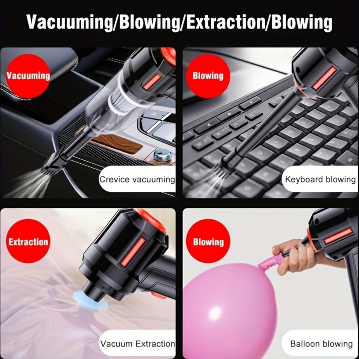 Car Vacuum Cleaner Wireless Car Handheld Portable Car Large Suction with Base Charging Mini Household Supplies (White)