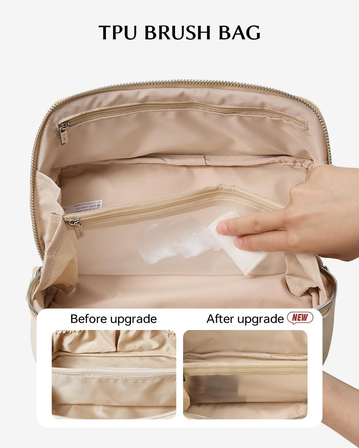 EACHY Travel Makeup Bag for Women, Personalized Initial A Cosmetic Bag