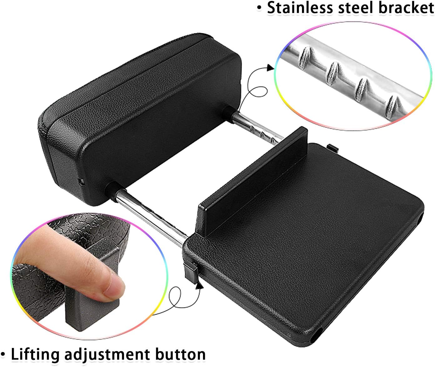SKTU Auto Car Armrest Extender Support Elbow & Forearm Arm Wrist Rest Support Adjustable Height Comfort Pad Universal Fit for Most Car Models Center Console (Black with Organizer)