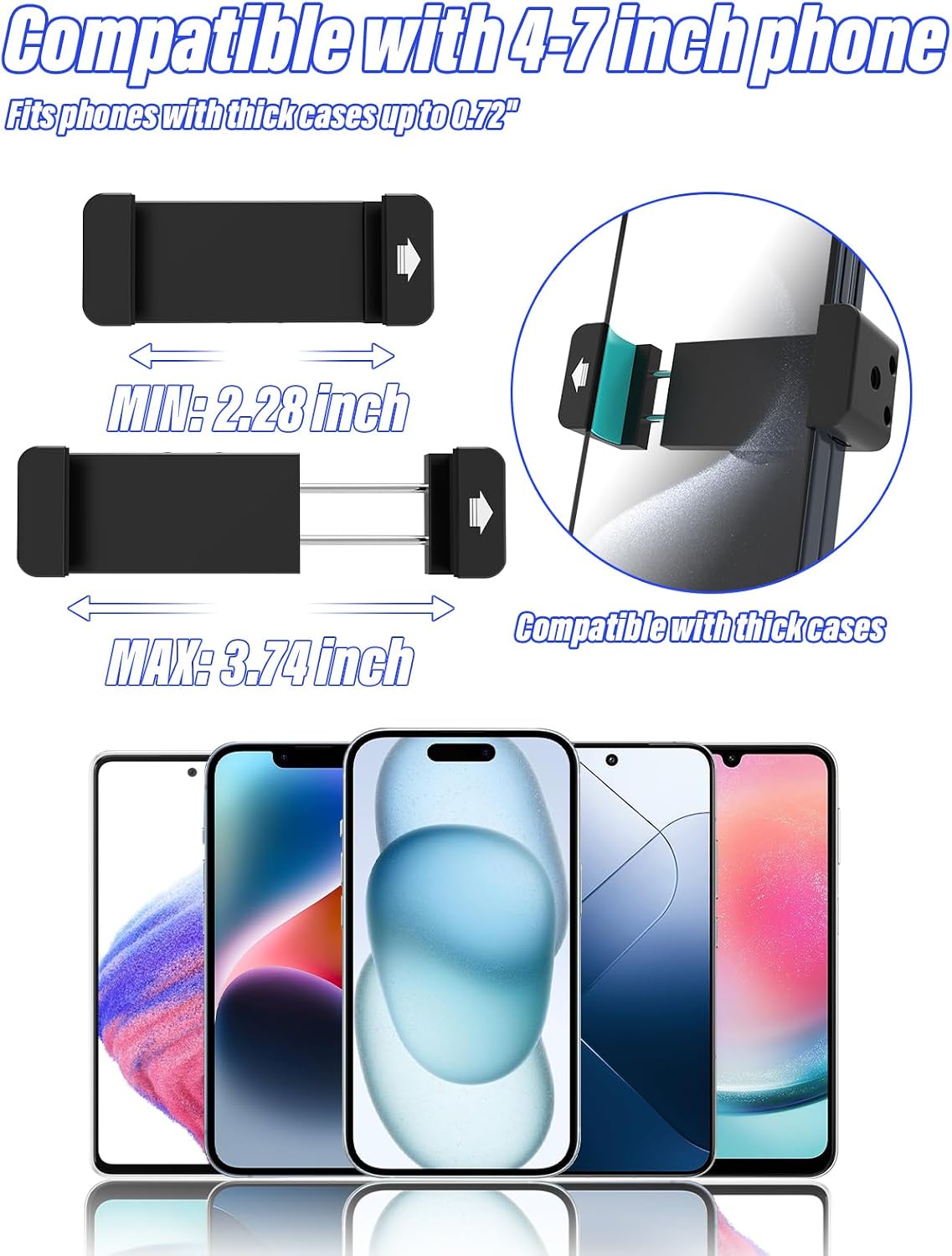 Suction Cup Car Phone Holder, Metal Phone Mount for Car Windshield