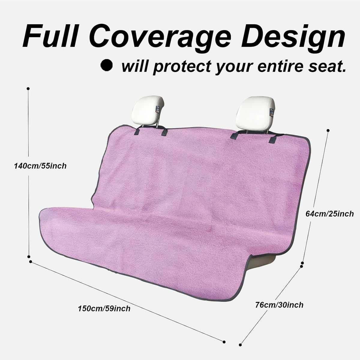 Sweat Towel Car Seat Cover Protector Front Seats for Gym Workout, Running, Swimming, Beach and Hiking, Waterproof Universal Seat Cover for Car, Trucks, Van & SUV (1, Pure Pink, Rear Seat)