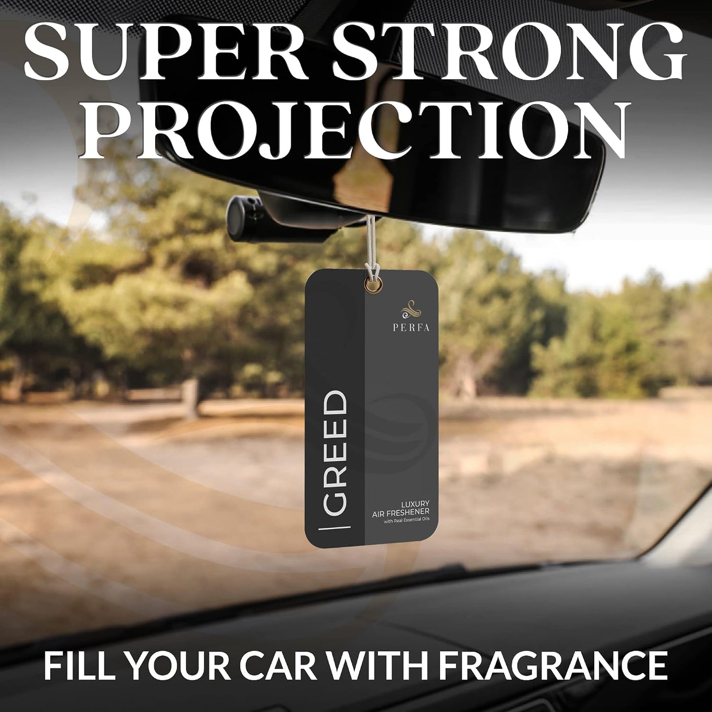 3PCS Greed Disposable Air Fresheners for Men | Long Lasting Car Air Freshener with Greed Fragrance | Lasts for 2 Weeks | Strong Car Perfume with Odor Eliminating Technology | by Perfa