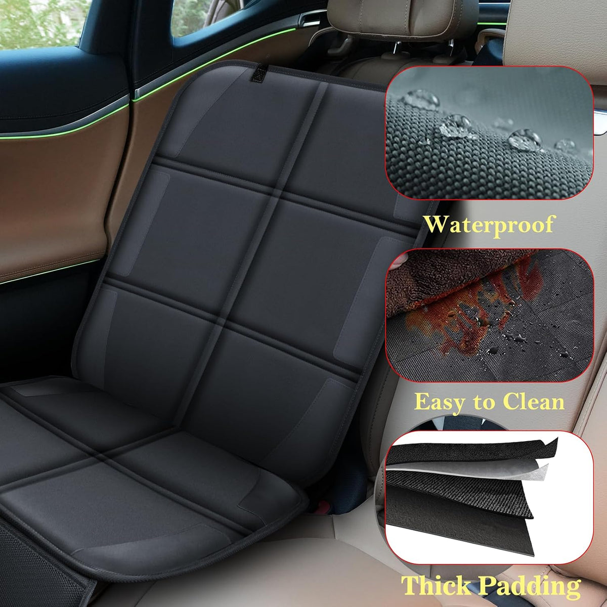 Meolsaek Car Seat Protector for Child Car Seat，Non-Slip Backing No Imprints