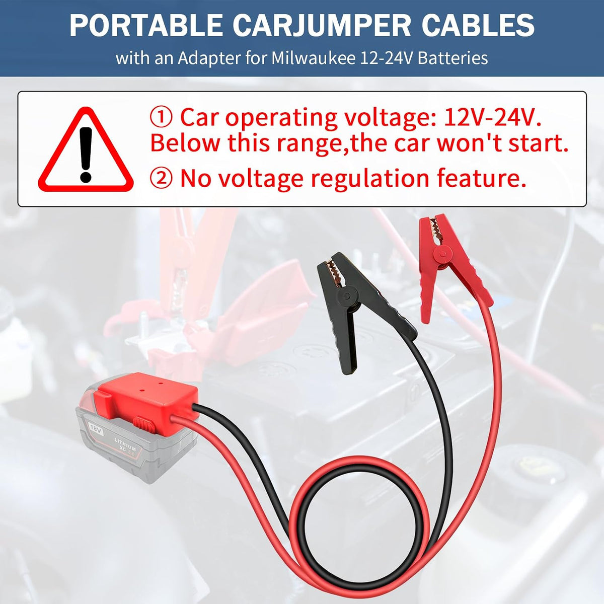 Jumper Cable Clamps for Milwaukee Jump Starter (2.0ft Cable(No Case))