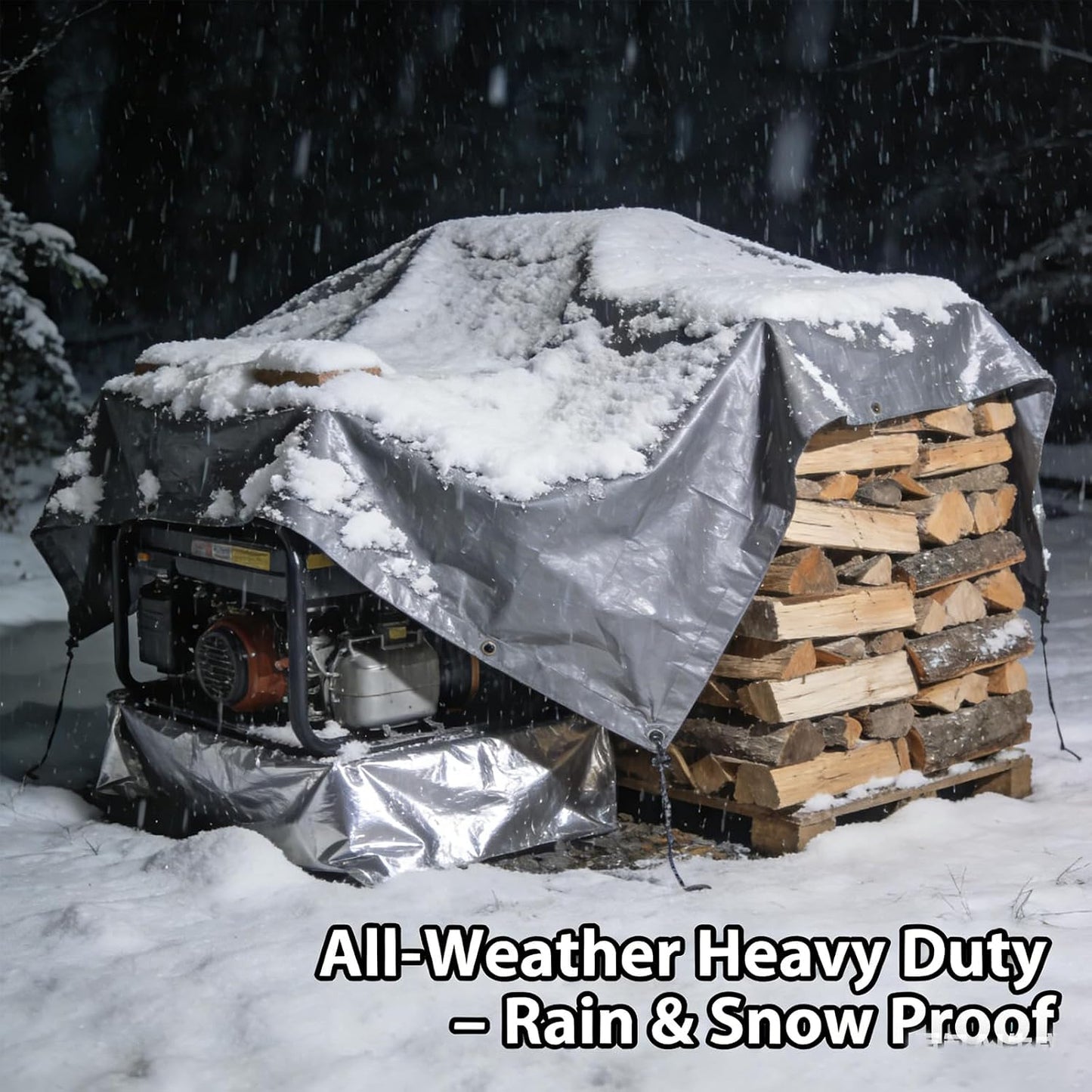 10'x12' Heavy Duty Waterproof Tarp 10Mil Thick,Reinforced Corners, Rustproof Aluminum Grommets Every 3 FT - Multi-Use Outdoor Cover for Camping, Truck, Pool, Boat-Silver
