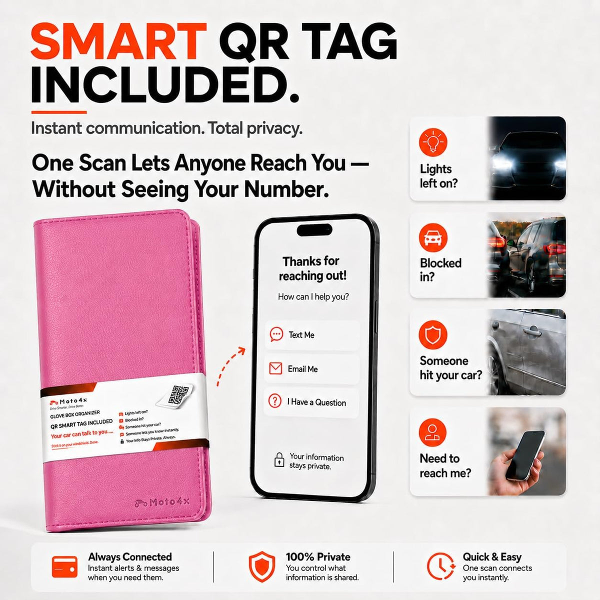 Car Registration and Insurance Card Holder, Pink Premium PU Leather Folder