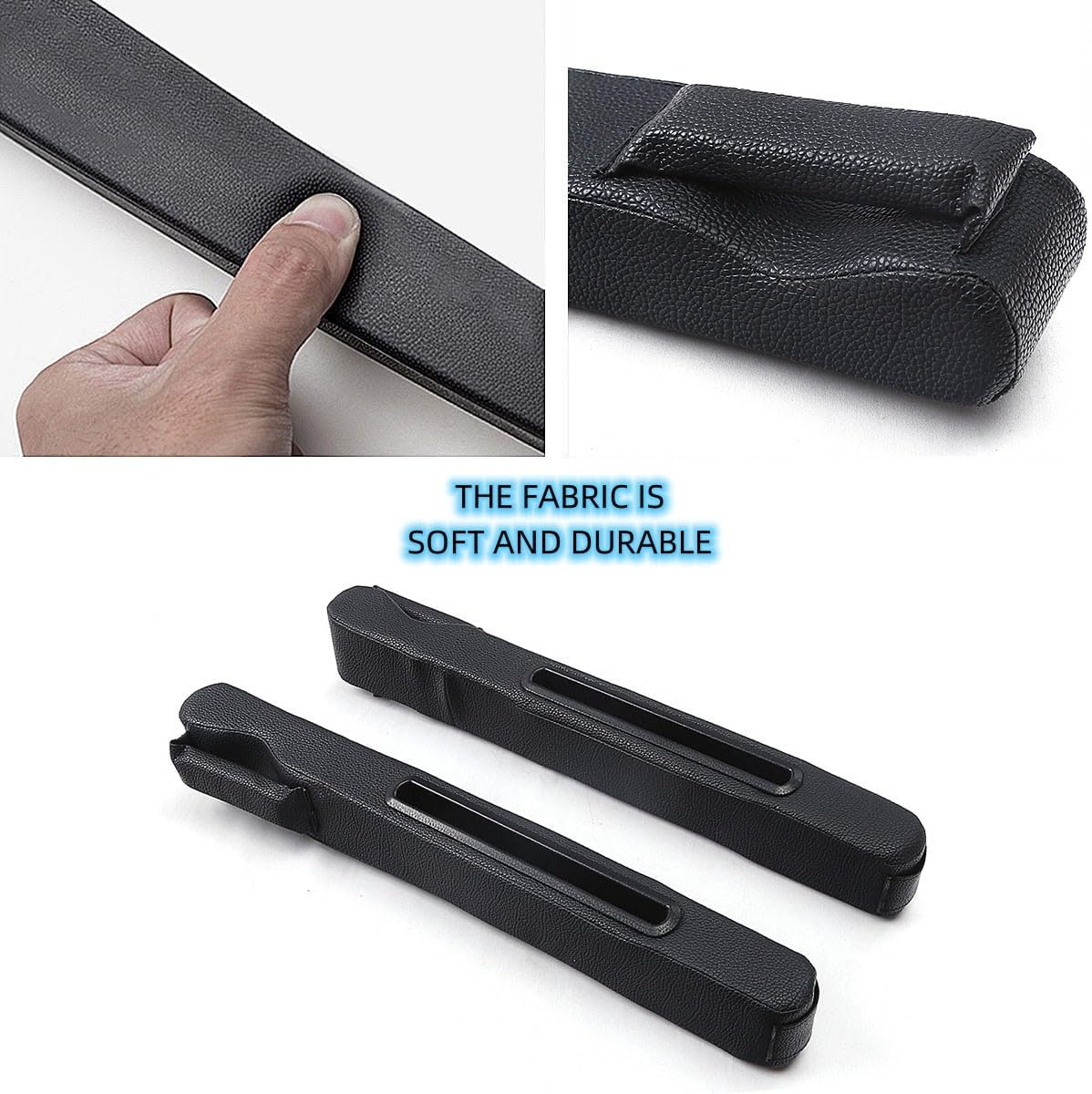 2 Pack Car Seat Gap Filler Organizer for Driver Side and Passenger Side Auto Center Console Side Filler Filler for Car Front Seat (Black 2 pcs)