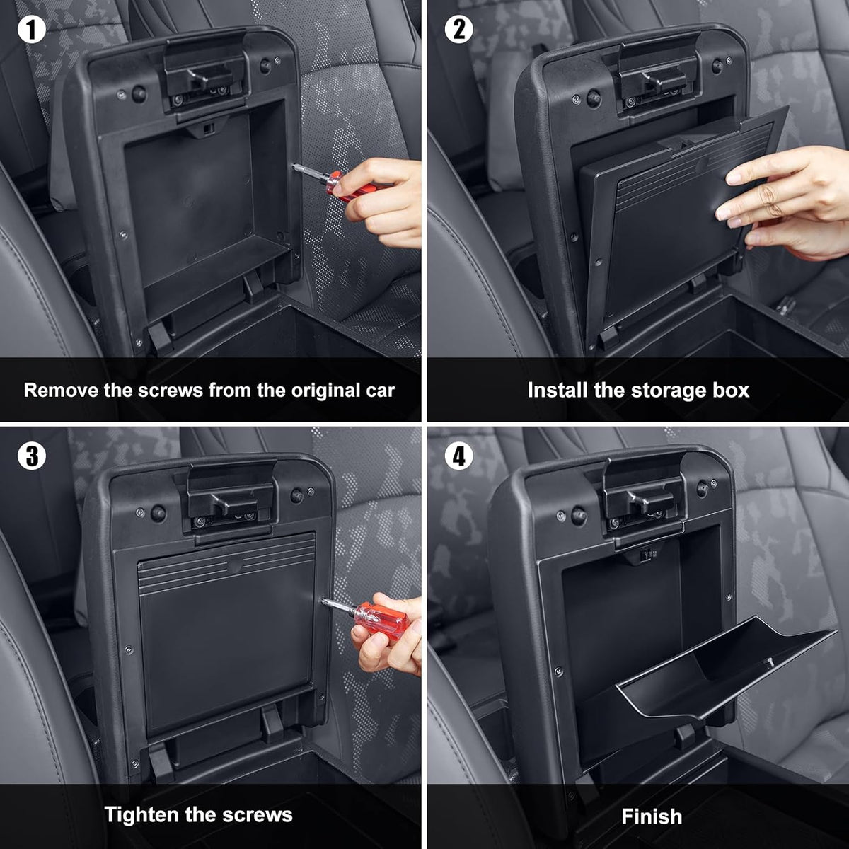 Center Console Divider Organizer for 2024 2025 Toyota Tacoma 4th Gen Accessories Interior Secondary Storage Insert Armrest Hidden Secret Middle Console Storage Box Tray Coin Holder