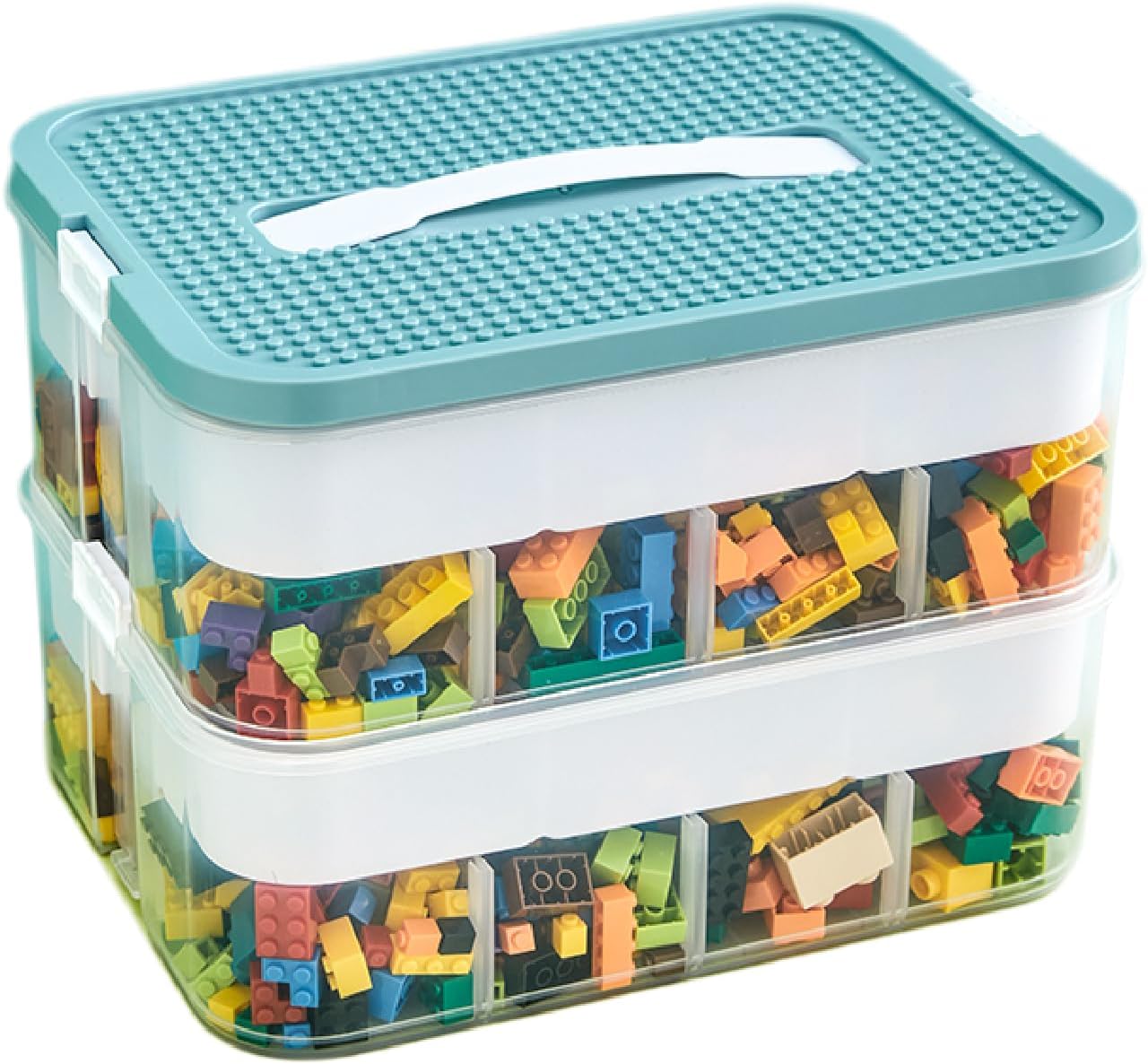 Toys Organizer Storage Case Plastic Storage Container Box for Lego Stackable Building Block Playroom Organization Bin for Lego, Board Games, Craft Supplies