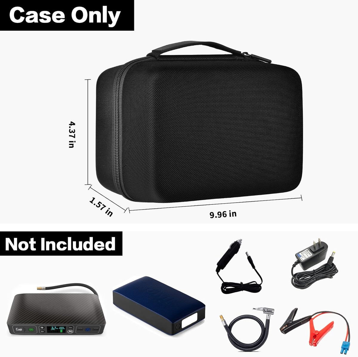 ANKHOH Hard Case Compatible with Halo Bolt Air 58830 mWh/Bolt 58830/57720 / ACDC Max 55500, Portable Car Jump Starter and Air Compressor Storage Bag, Charger Holder for Emergency Power Kit