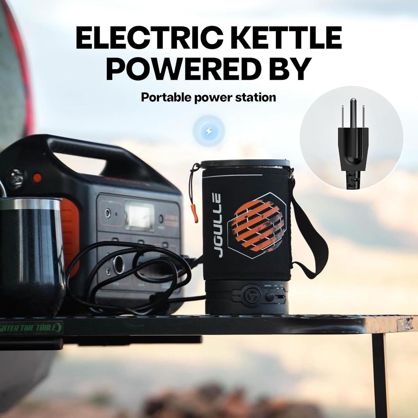 Electric Cooking Bundle, IncludeJoulle Kettle Pot with French Press & Nomad Cooking System, Multi-Functional Outdoor Cooking Gear for Travel, Electric Vehicles, Car Camping, Overland, Vanlife