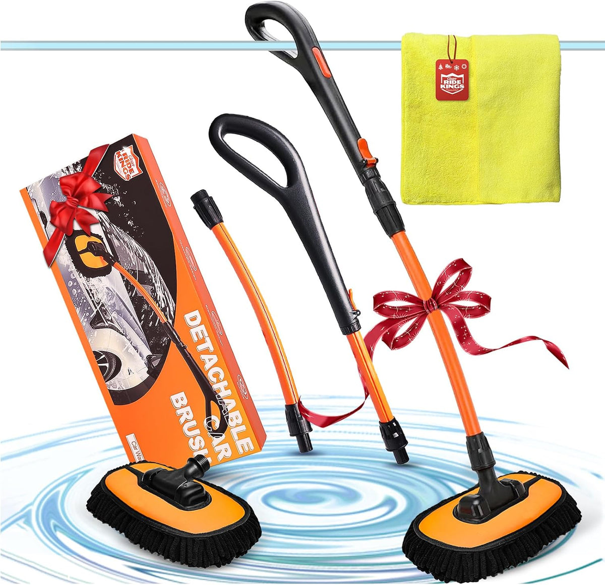 Auto Wash Brush, 15° Curved, 2 Pcs, Orange
