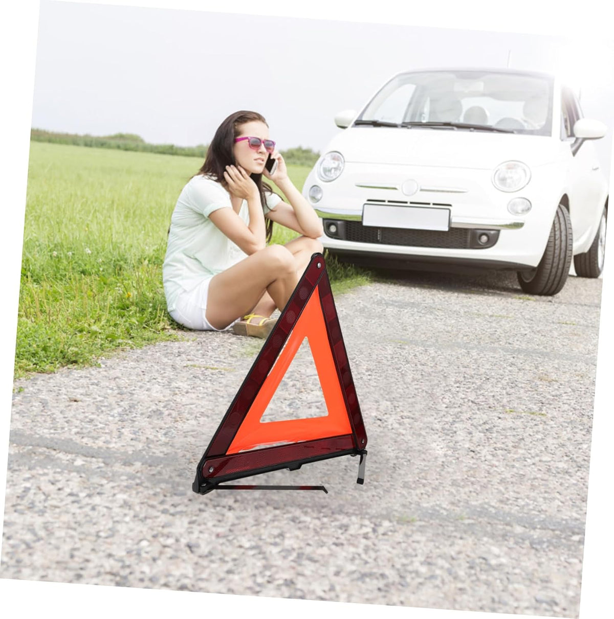 3 Pack Triangle Warning Signs for Cars, Roadside Safety Alerts