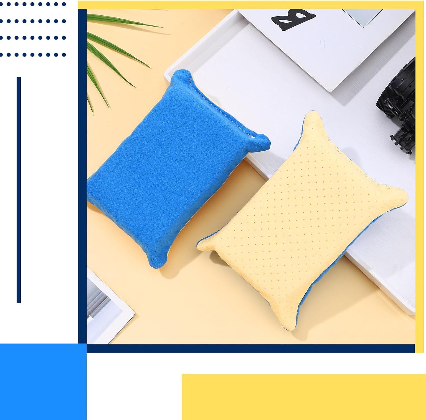 BBTO 10 Pack Car Windshield Defogger Sponge Window Cleaner Tool No Scratch Large Windscreen Sponge Bulk Absorbent Mirror Car Glass Washing for Bug Tar Remover Scrubber Detailing Motorcycle