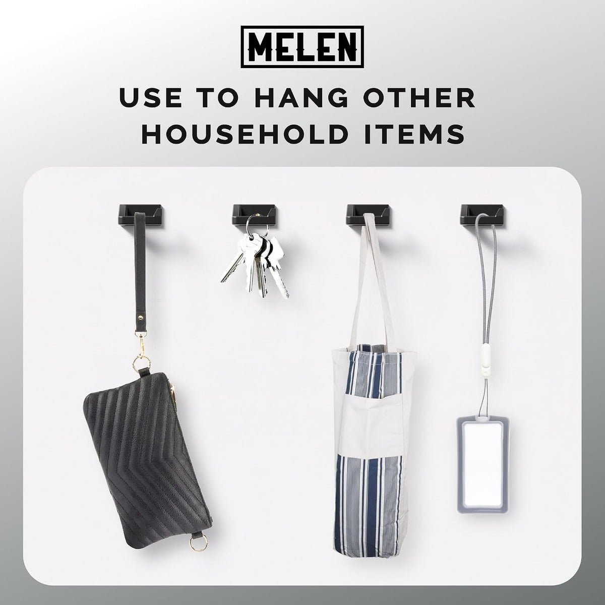 MELEN Adhesive Sunglass Organizer Wall (16-Pack) - Strong and Compact Glasses Holder, Sunglass Holder for Car and Wall - Black