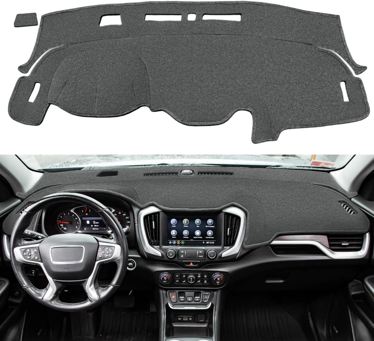 Dash Cover Mat Custom Fit for GMC Terrain (Black) K388