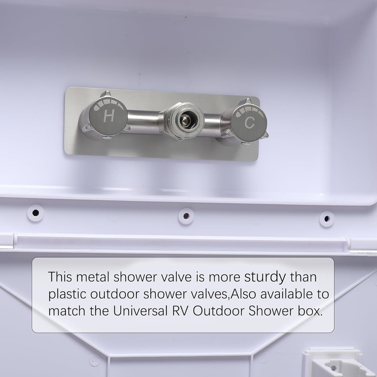 All Metal RV Exterior Quick Connect Faucet,4"RV Shower Faucet Replacement,RV Outside Shower Valve Kit,Camper Shower Faucet Valve with Quick Connect(Brushed Nickel)