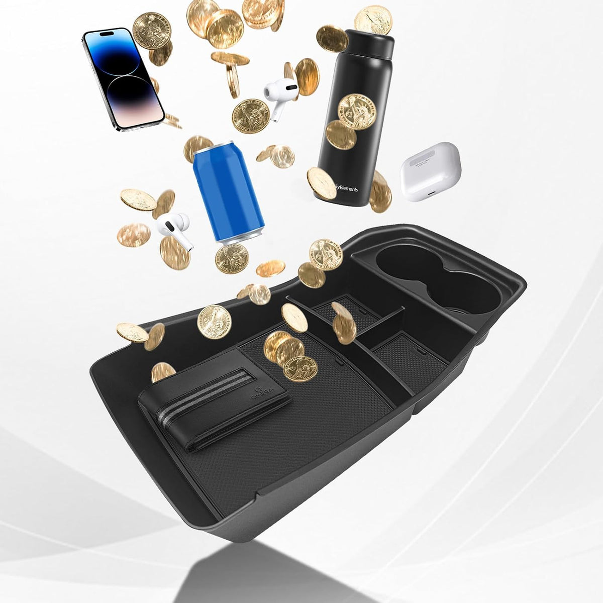 BestEvMod Lower Center Console Organizer Tray for 2024-2026 Kia EV9 (V2)