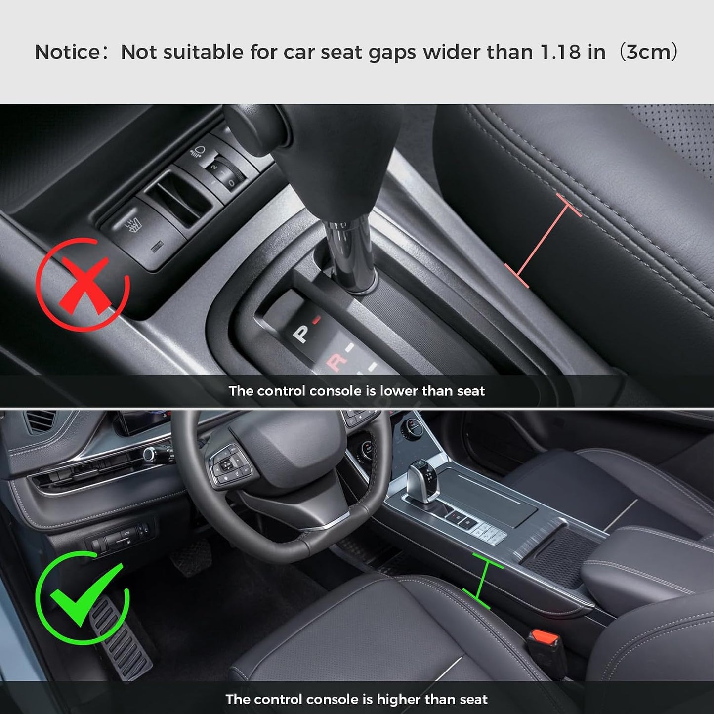 ALIOBC Car Seat Gap Filler Organizer Car Storage Organizer Car Accessories for Women/Men Interior Premium Leather Keeps Phone/Keys/Wallets (Black, 1 Pack)