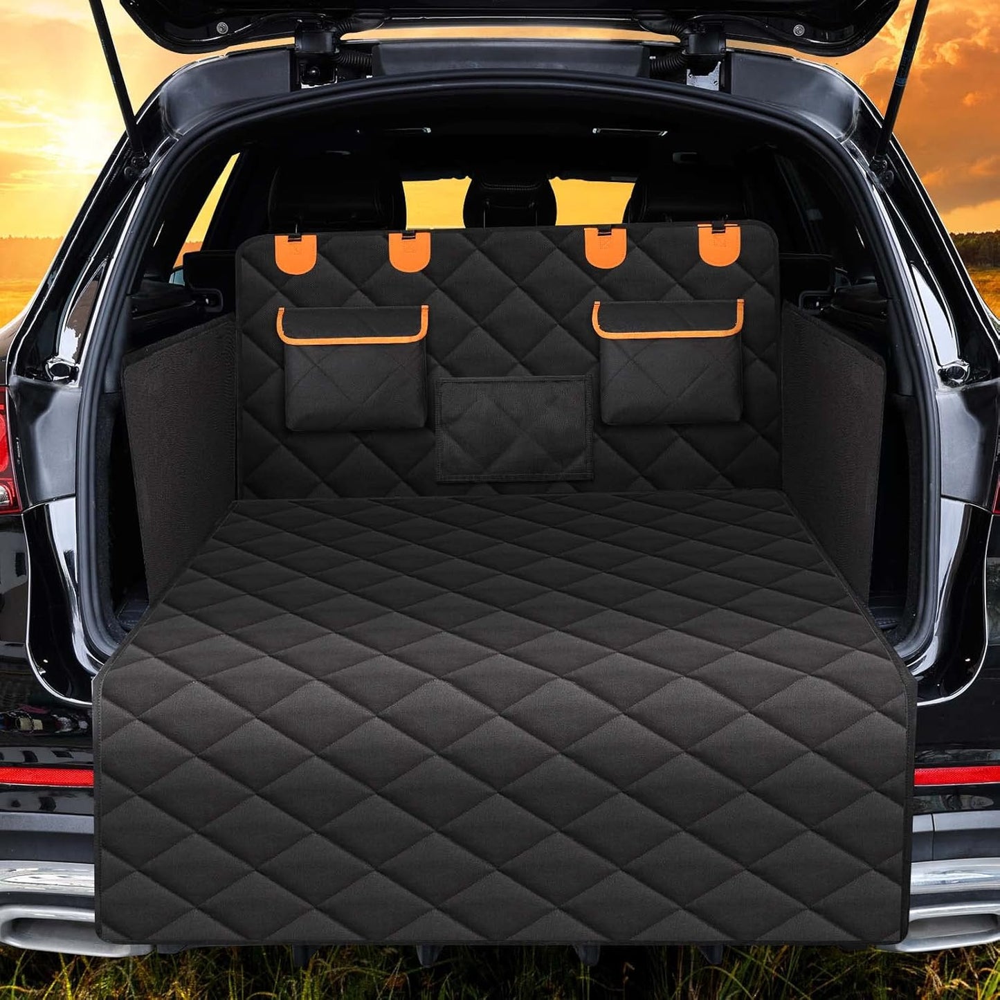 Dog Car Seat Cover for Back Seat 600D Scratchproof Nonslip Durable Waterproof Cars Pet Backseat Covers with Mesh Window Dogs Hammock for Car，SUV, Truck (54" W x 58" L)