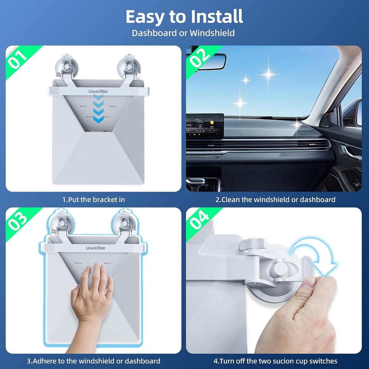 for Starlink Mini Car Mount for Dashboard, Star-Link Mini Suction Cup Mount