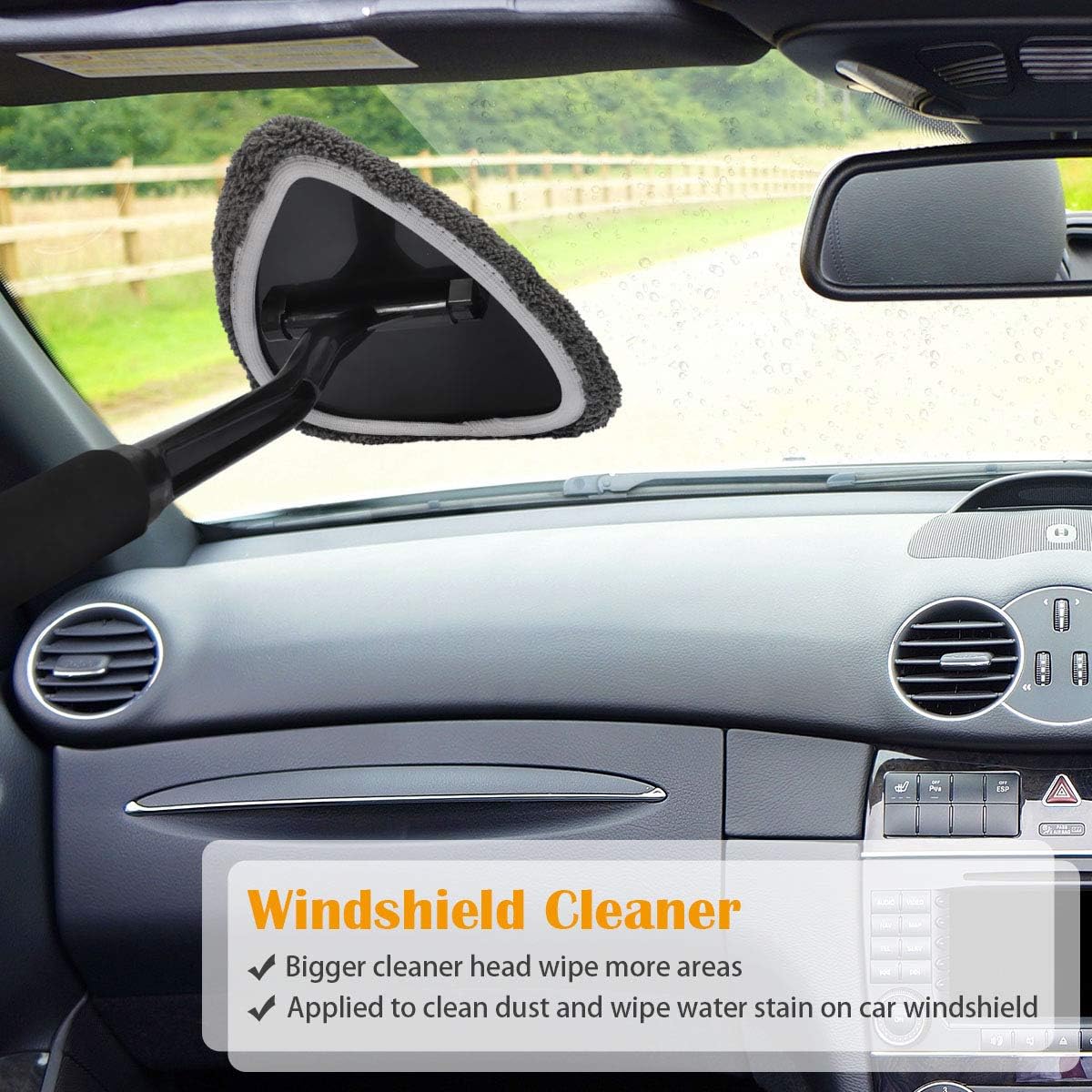 Car Window Glass Cleaner Wand Windshield Interior Cleaning Tool