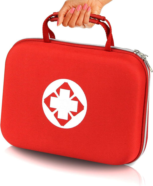 300PCS Home First Aid Kit for Hiking Car Home Emergency Kit First Aid Handheld Bag Multiple Purpose Case Outdoor Backpacking Gear for Disaster Preparedness Red