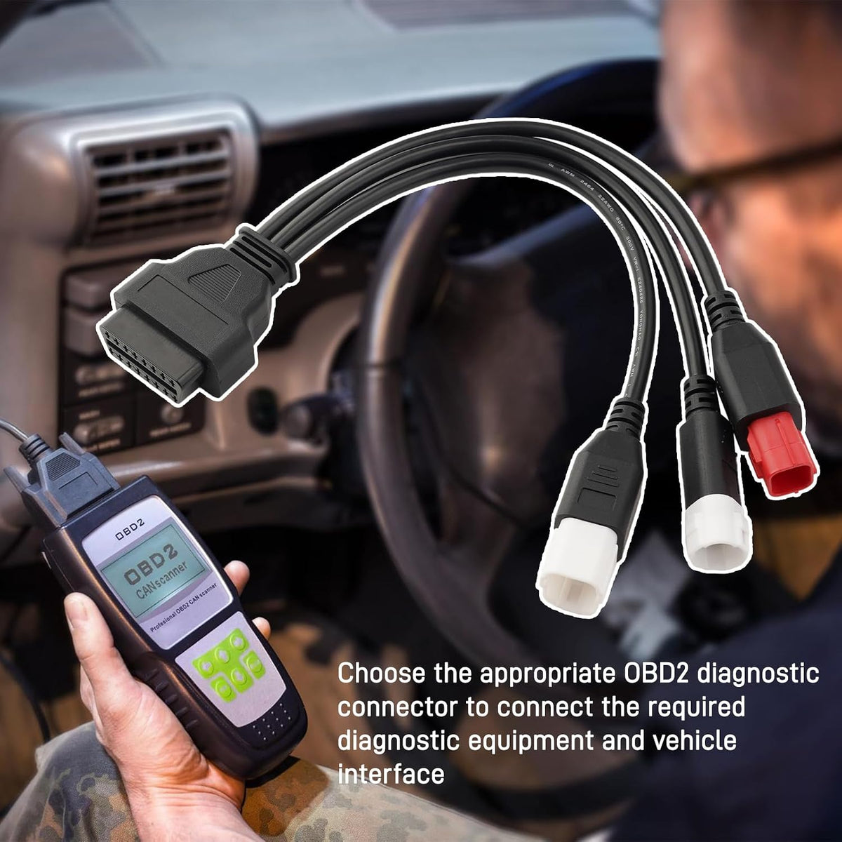 3-in-1 OBD2 Diagnostic Adapter for Yamaha Kline Euro5 Motorcycle