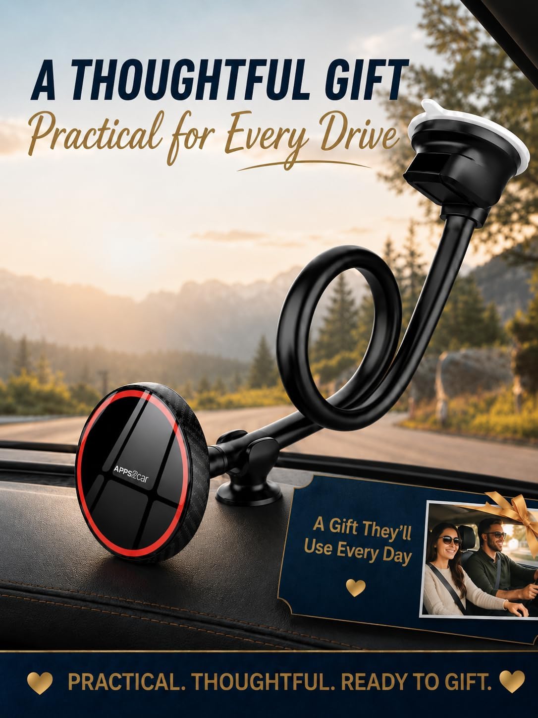 APPS2Car Cell Phone Car Mount for MagSafe, 14'' Windshield Phone Mount