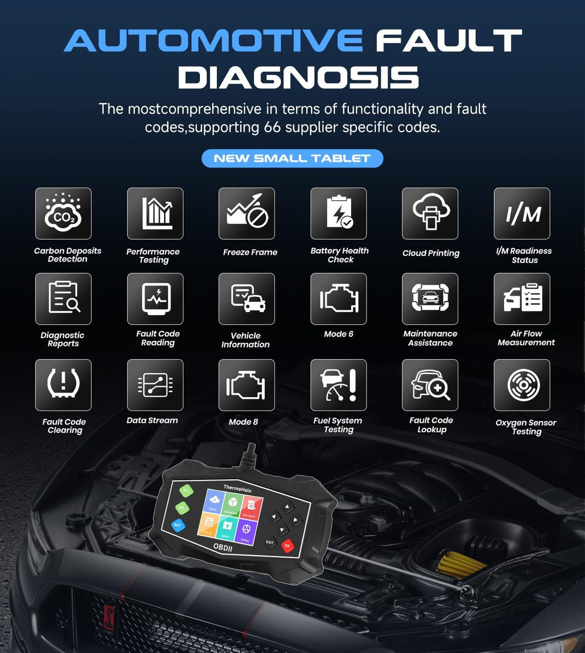 Professional OBD2 Scanner Car Diagnostic Tool, OBDII EOBD Code Reader obd2