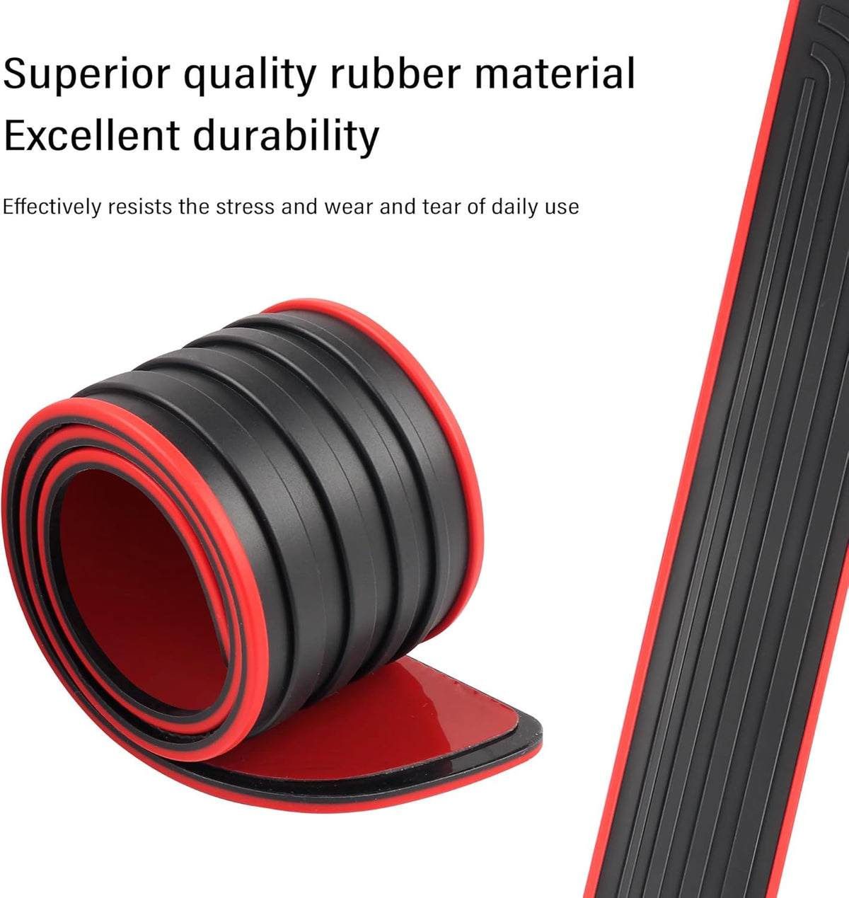 4PCS Car Door Sill Protector,Anti-Scratch & Waterproof Car Door Sills Scratch Protection,Universal Car Exterior Accessories Automotive Door Entry Guard for Car,Truck,SUV (Black Red, Width 1.57")