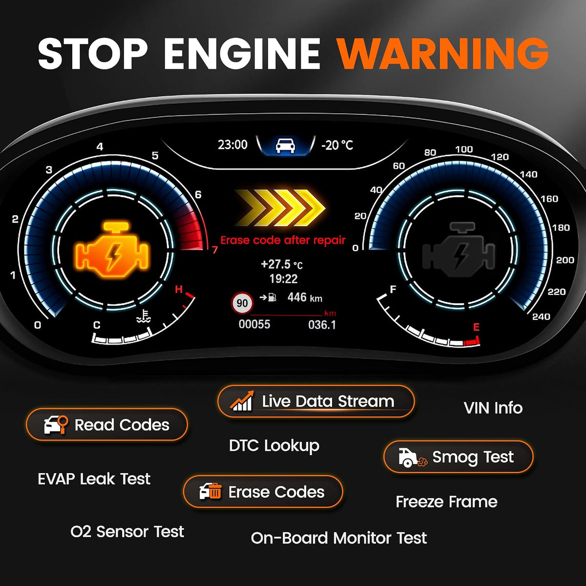 ANCEL AD530 PRO 2-in-1 OBD2 Scanner and 12V Battery Tester