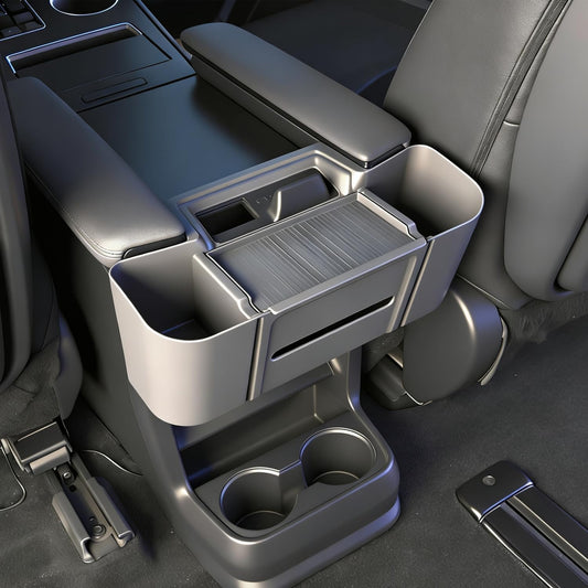 JYCDC Rear Armrest Storage Box Compatible with Toyota Sienna 2022–2026, 2nd Row Armrest Organizer for Center Console Area, Interior Accessories